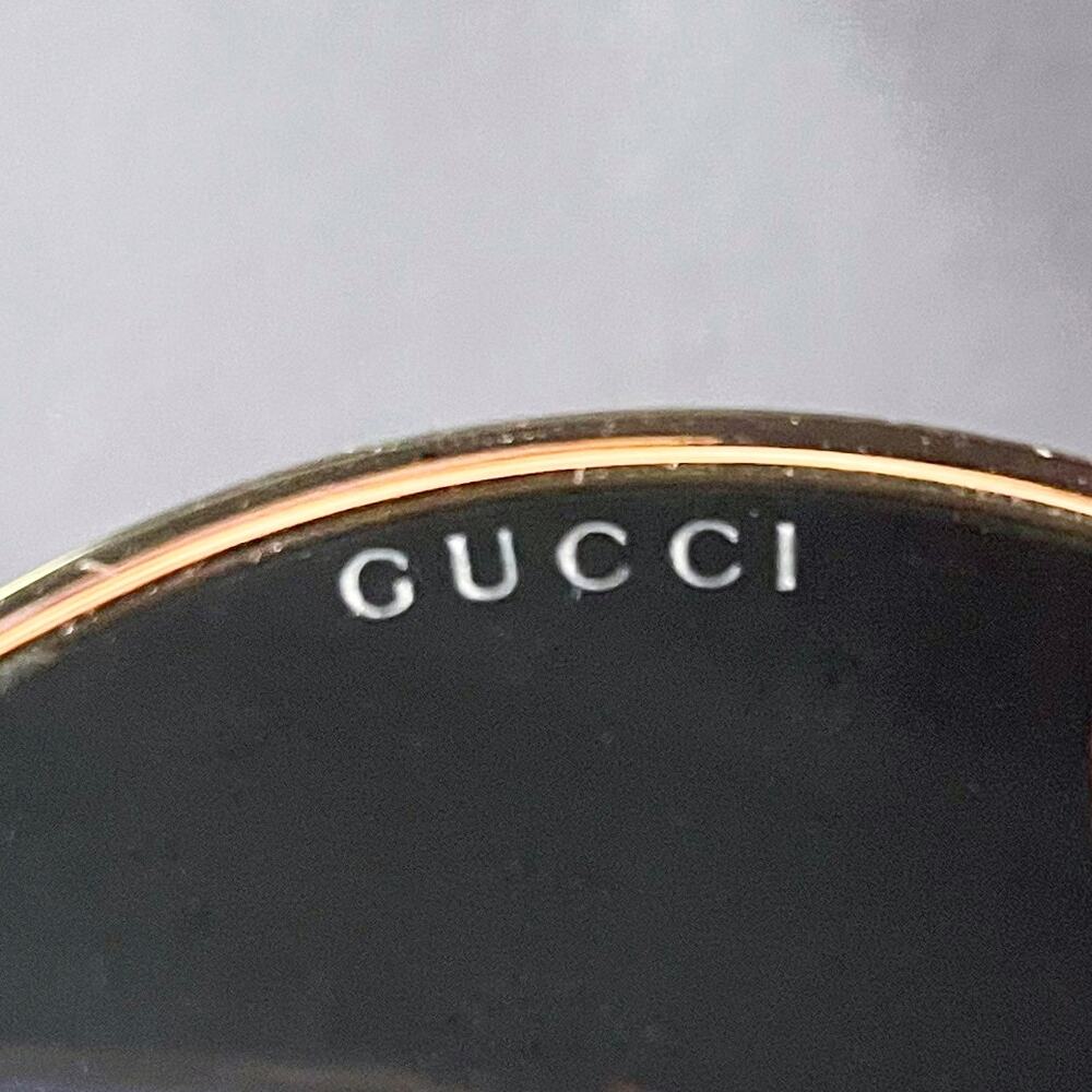 Gucci Round Sunglasses Round Pearl Tip Gold Metal Frame GG0253S - Picture 12 of 15